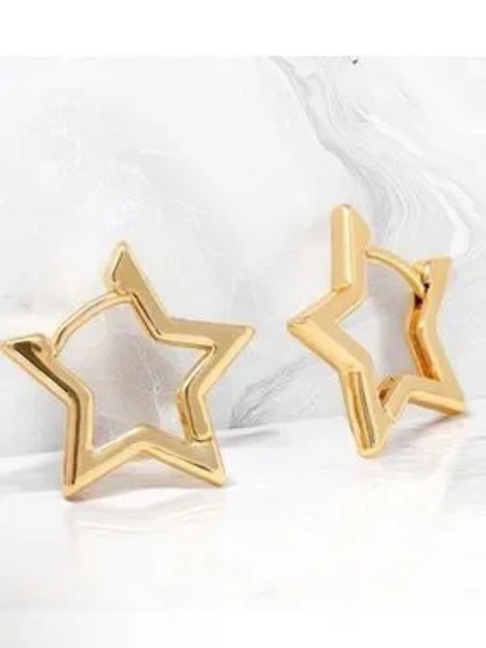 Stampd Gold Star Hoop Earrings